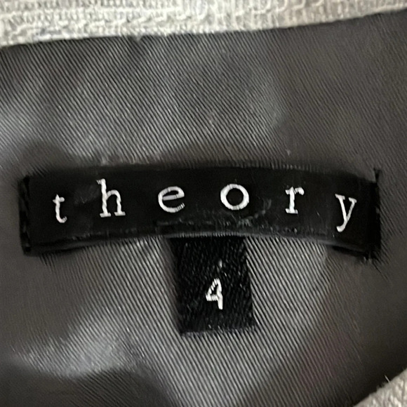 Theory Afila Eprus Herringbone Stretch Wool Sleeveless Sheath Dress Grey- Size 4 - Picture 4 of 6